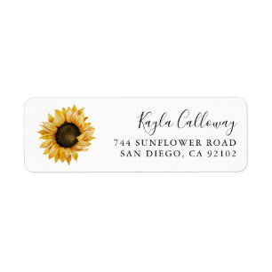 Sunflower Return Address Label