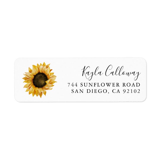 Sunflower Return Address Label (Front)