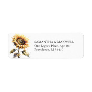 Sunflower Return Address Label