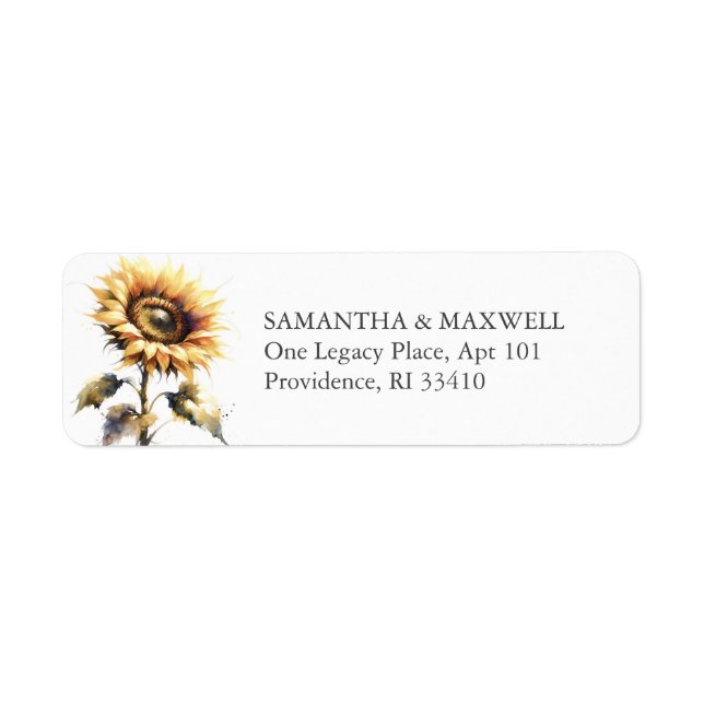 Sunflower Return Address Label (Front)