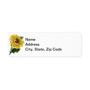 Sunflower Return Address Label