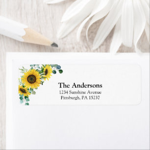 Sunflower Return Address Label