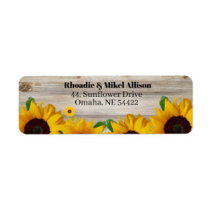 Sunflower Return Address Label
