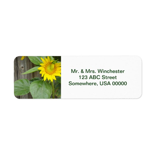 Sunflower Return Address Label (Front)