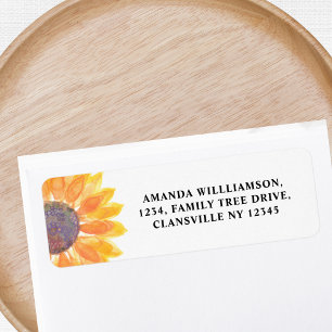 Sunflower Return Address Label