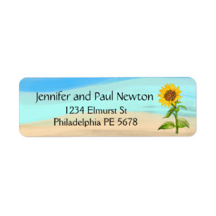 Sunflower Return Address Label
