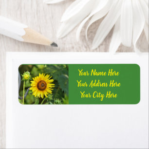 Sunflower Return Address Label