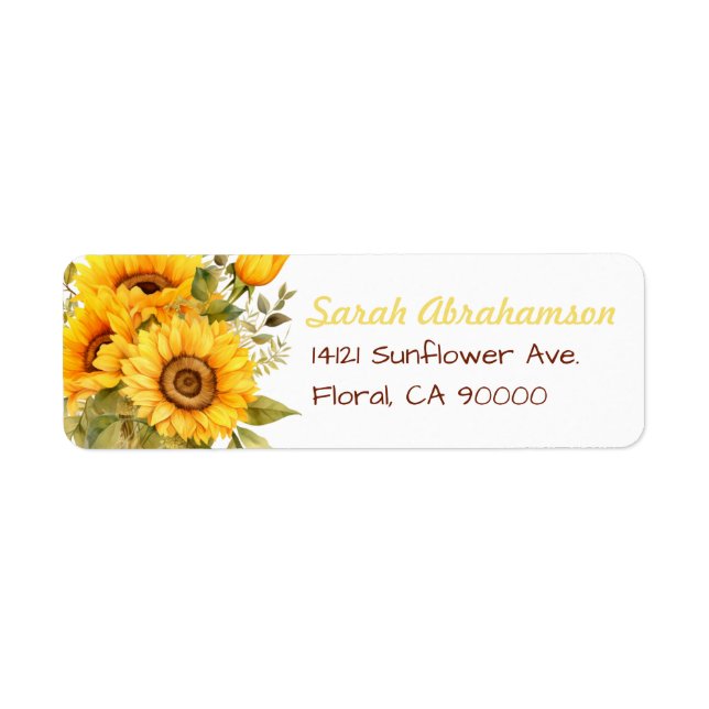 Sunflower Return Address Labels (Front)