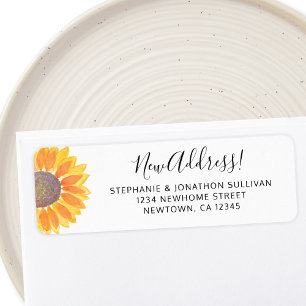 Sunflower Return Address  Return Address Label