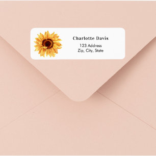 Sunflower return address  return address label