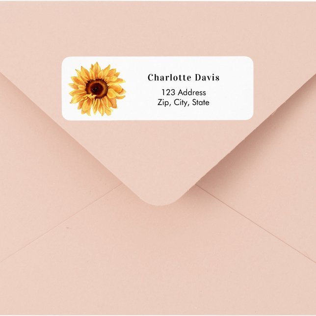 Sunflower return address  return address label (Creator Uploaded)