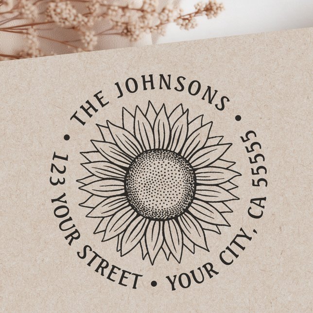 Sunflower return address self-inking stamp (Sunflower return address self-inking stamp)