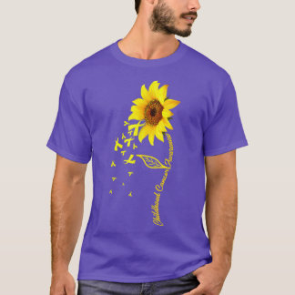 Sunflower Ribbon Childhood Cancer Awareness Month T-Shirt