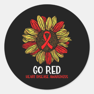 Sunflower Ribbon Classic Round Sticker