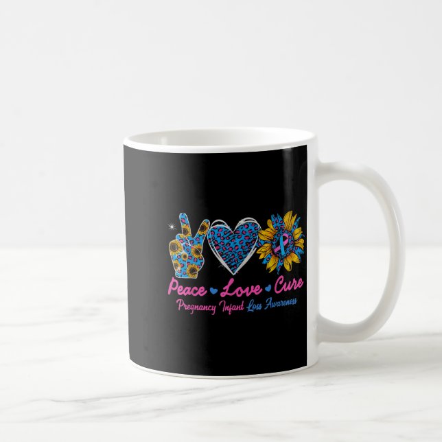 Sunflower Ribbon Pregnancy Infant Loss Awareness C Coffee Mug (Right)