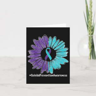 Sunflower Ribbon Suicide Prevention Awareness  Card