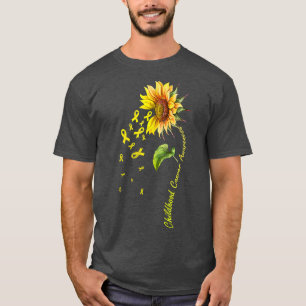 Sunflower Ribbon Support Childhood Cancer Awarenes T-Shirt