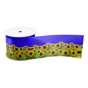 Sunflower Ribbon Ukraine Flag Colours Satin Ribbon