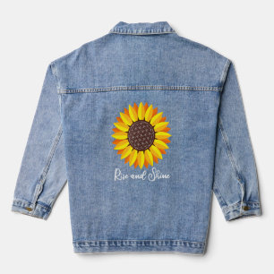 Sunflower Rise And Shine Flower Of Life Mandala Denim Jacket