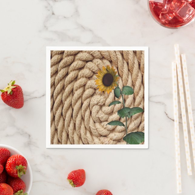 Sunflower Rope Paper Napkins (Insitu)