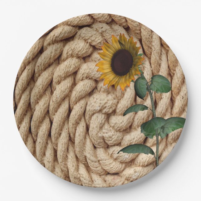 Sunflower Rope Paper Plates (Front)
