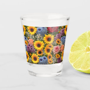 Sunflower Rose Bouquet #2 Shot Glass