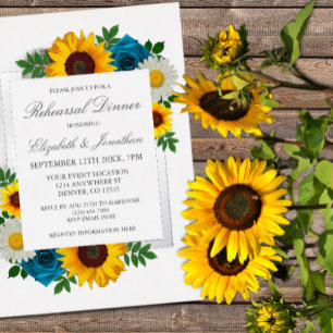 Sunflower Rose Daisy Floral Rehearsal Dinner