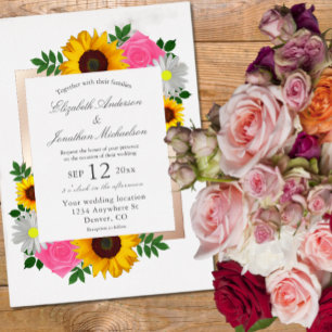 Sunflower Rose Daisy Floral Wedding