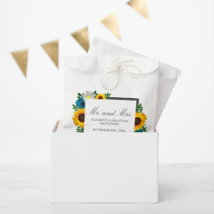 Sunflower Rose Daisy Floral Wedding Favour Bag