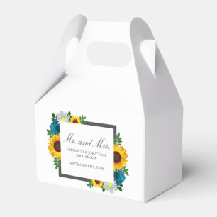 Sunflower Rose Daisy Floral Wedding Favour Box