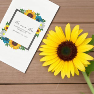 Sunflower Rose Daisy Floral Wedding Napkin