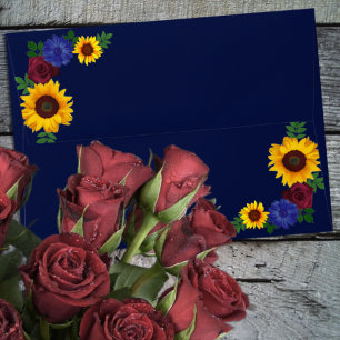 Sunflower Rose Floral Envelope