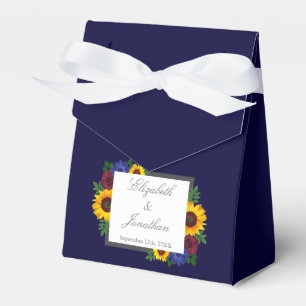 Sunflower Rose Floral Wedding Favour Box