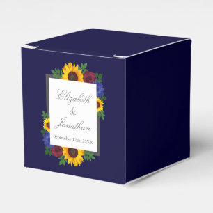 Sunflower Rose Floral Wedding Favour Box