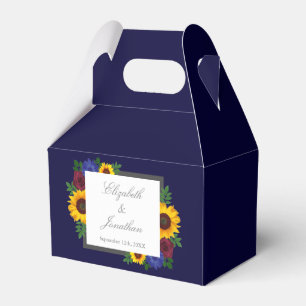 Sunflower Rose Floral Wedding Favour Box