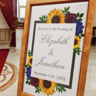 Sunflower Rose Floral Wedding Poster