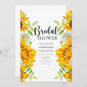 Sunflower Roses Bridal Shower Invitation