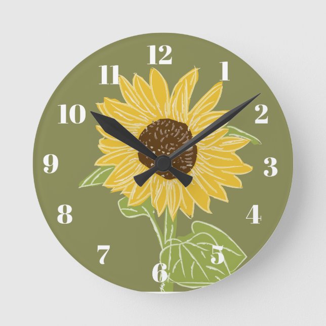 Sunflower Round Clock (Front)