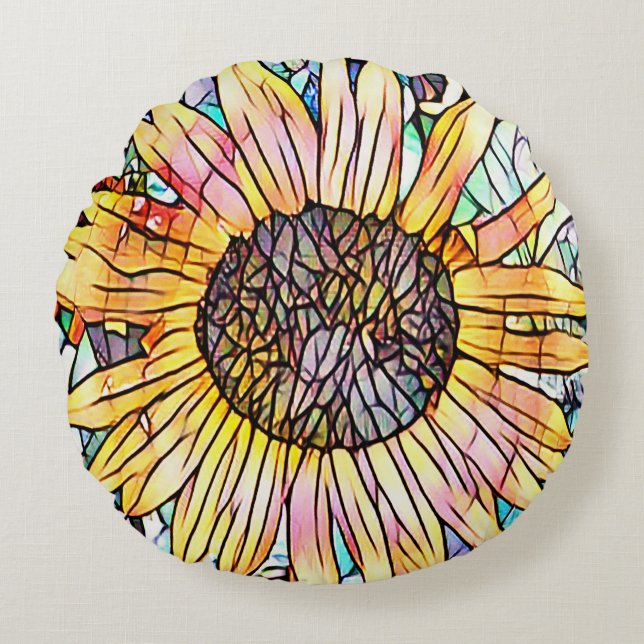 SUNFLOWER ROUND CUSHION (Front)
