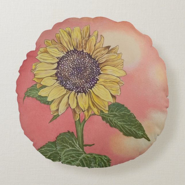 Sunflower Round Cushion (Front)