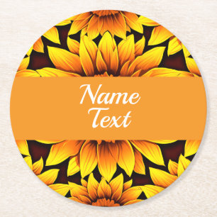 Sunflower Round Paper Coaster