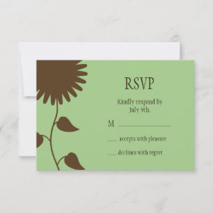Sunflower RSVP on Green Card