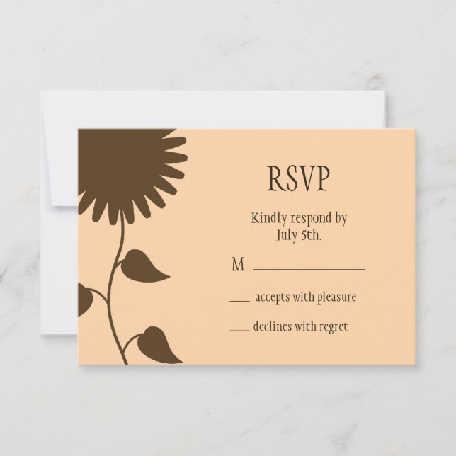 Sunflower RSVP on Peach (Front)