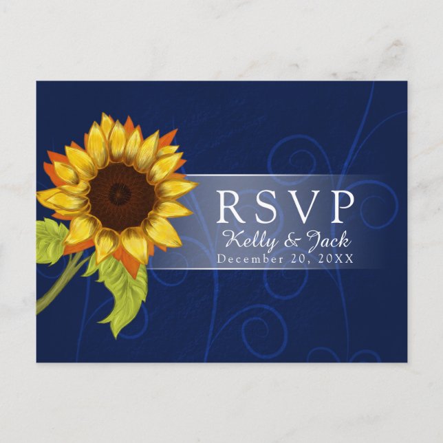 Sunflower/RSVP wedding Postcard (Front)