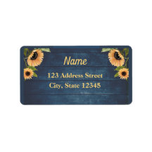 Sunflower rustic address label