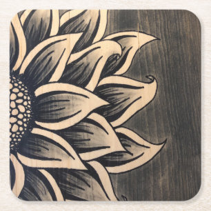 Sunflower Rustic Coaster