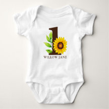 Sunflower Rustic Country 1st Birthday Party Baby