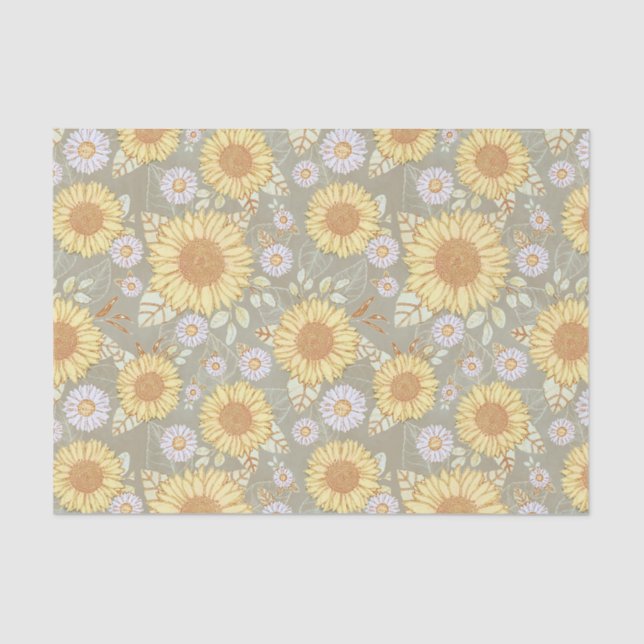 Sunflower Rustic Country Tissue Paper (Front)