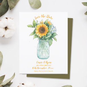 Sunflower Rustic Country Wedding Save the Date
