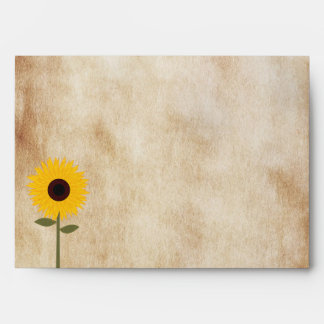 Sunflower Rustic Distressed Paper Look Envelope